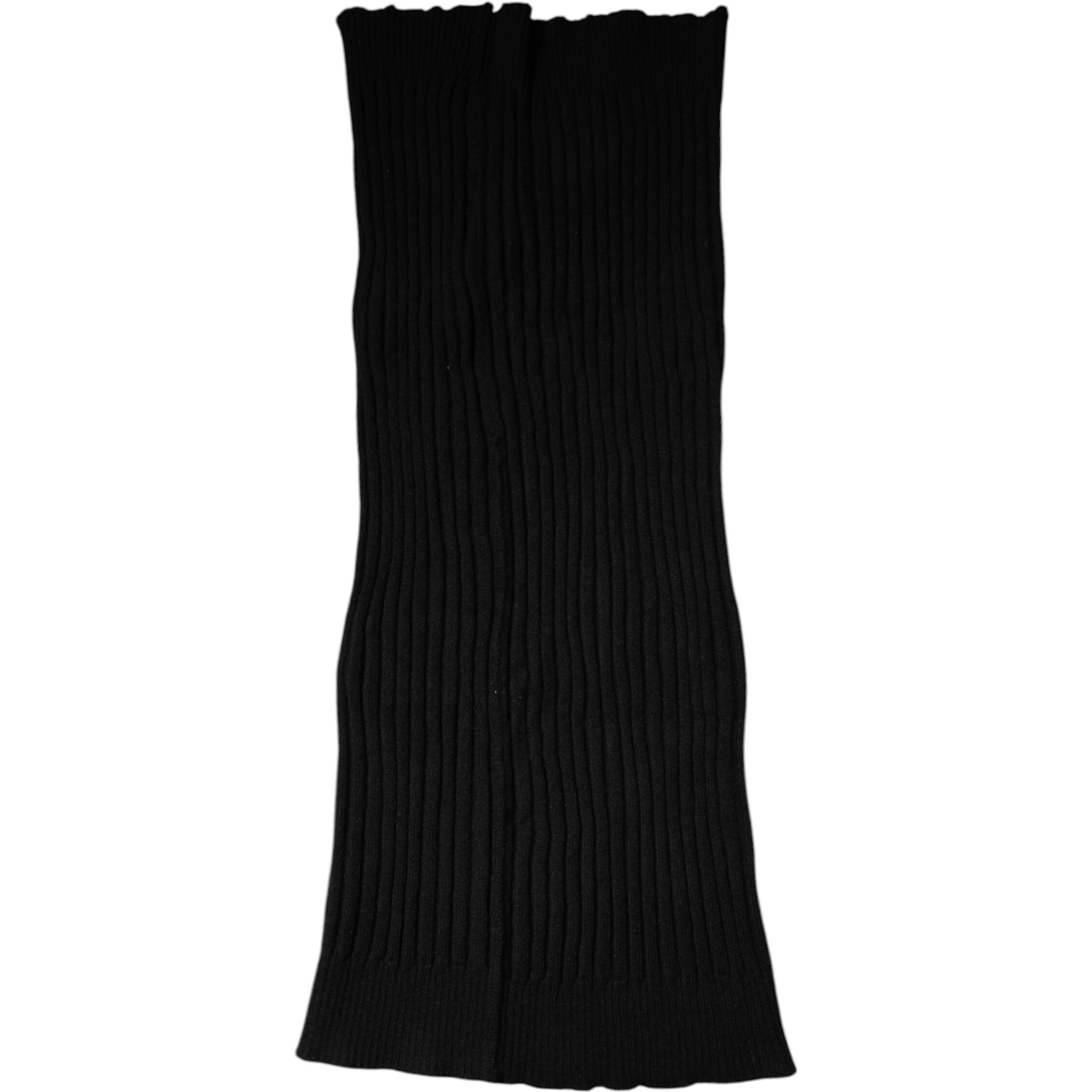 Black Cashmere Knitted Neck Warmer Foulard Scarf