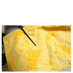 Yellow Tie Dye Cotton Straight Denim Jeans