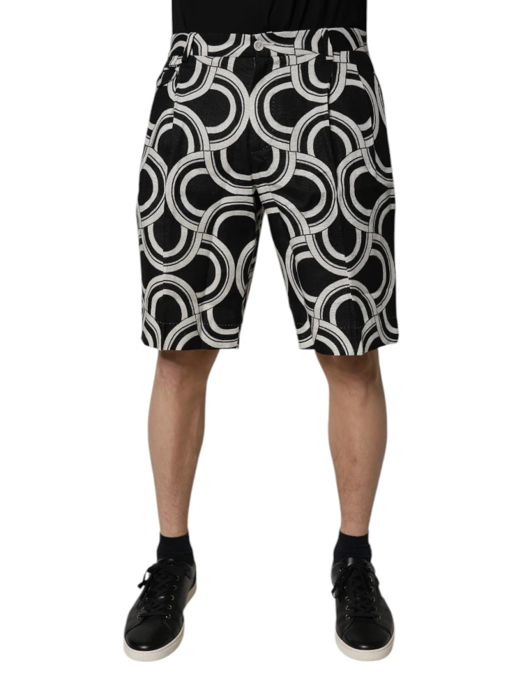 Black White Linen Bermuda Shorts alternative
