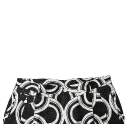 Black White Linen Bermuda Shorts