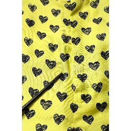 Green Silk Heart Print Bermuda Shorts