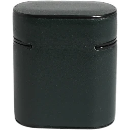 Green Calfskin Leather Logo Print Flip Holder Airpods Case
