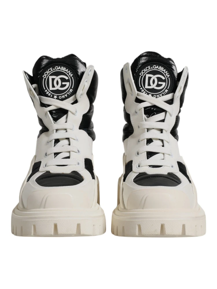 White Padded Mid Calf Lace Up Boots Shoes alternative