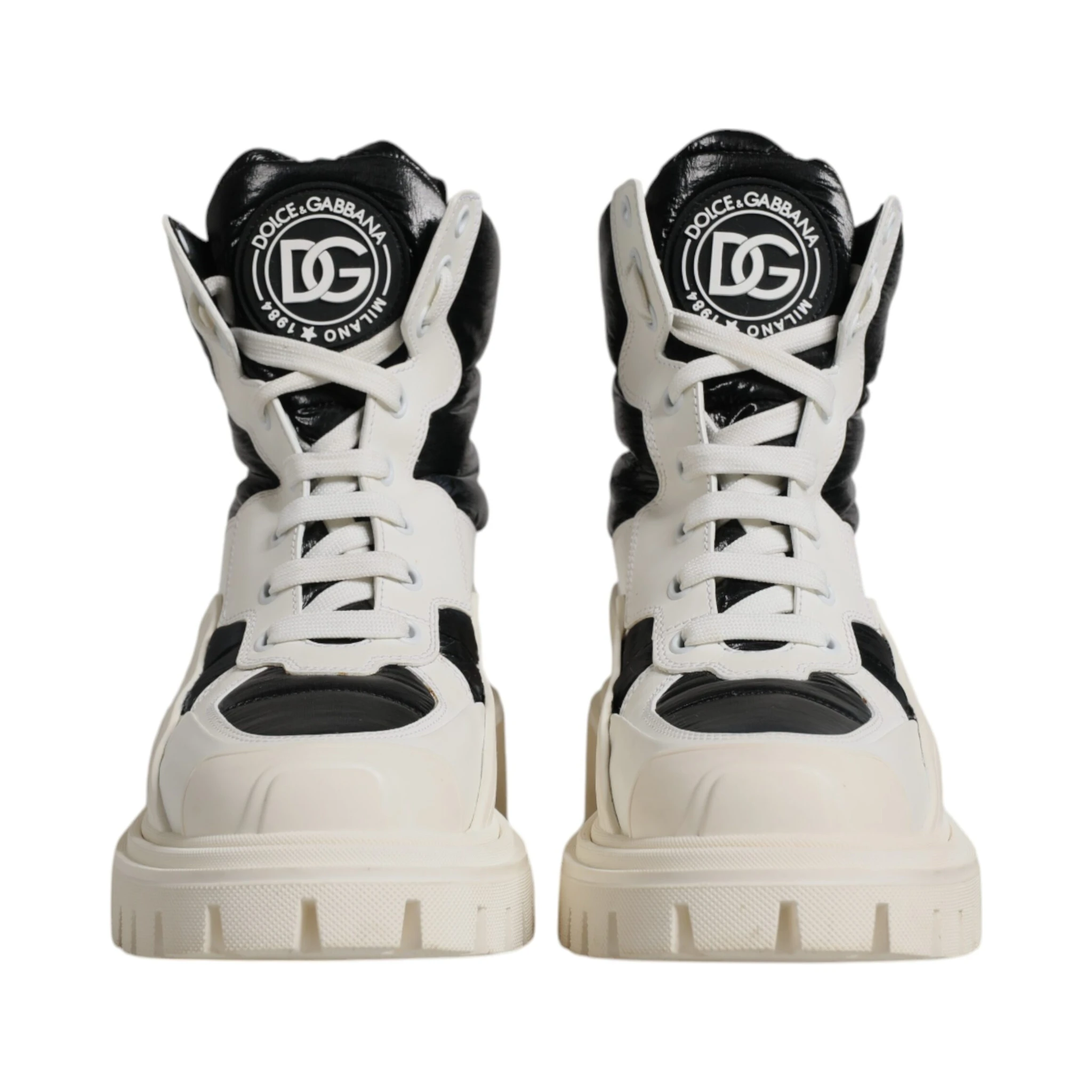 White Padded Mid Calf Lace Up Boots Shoes