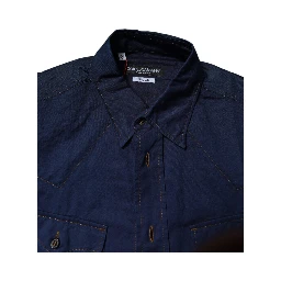 Dark Blue Cotton GOLD Dress Formal Shirt