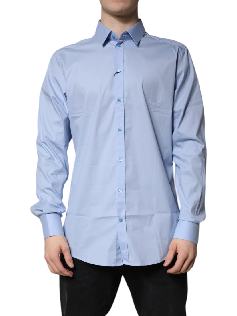 Light Blue Cotton GOLD Dress Formal Shirt