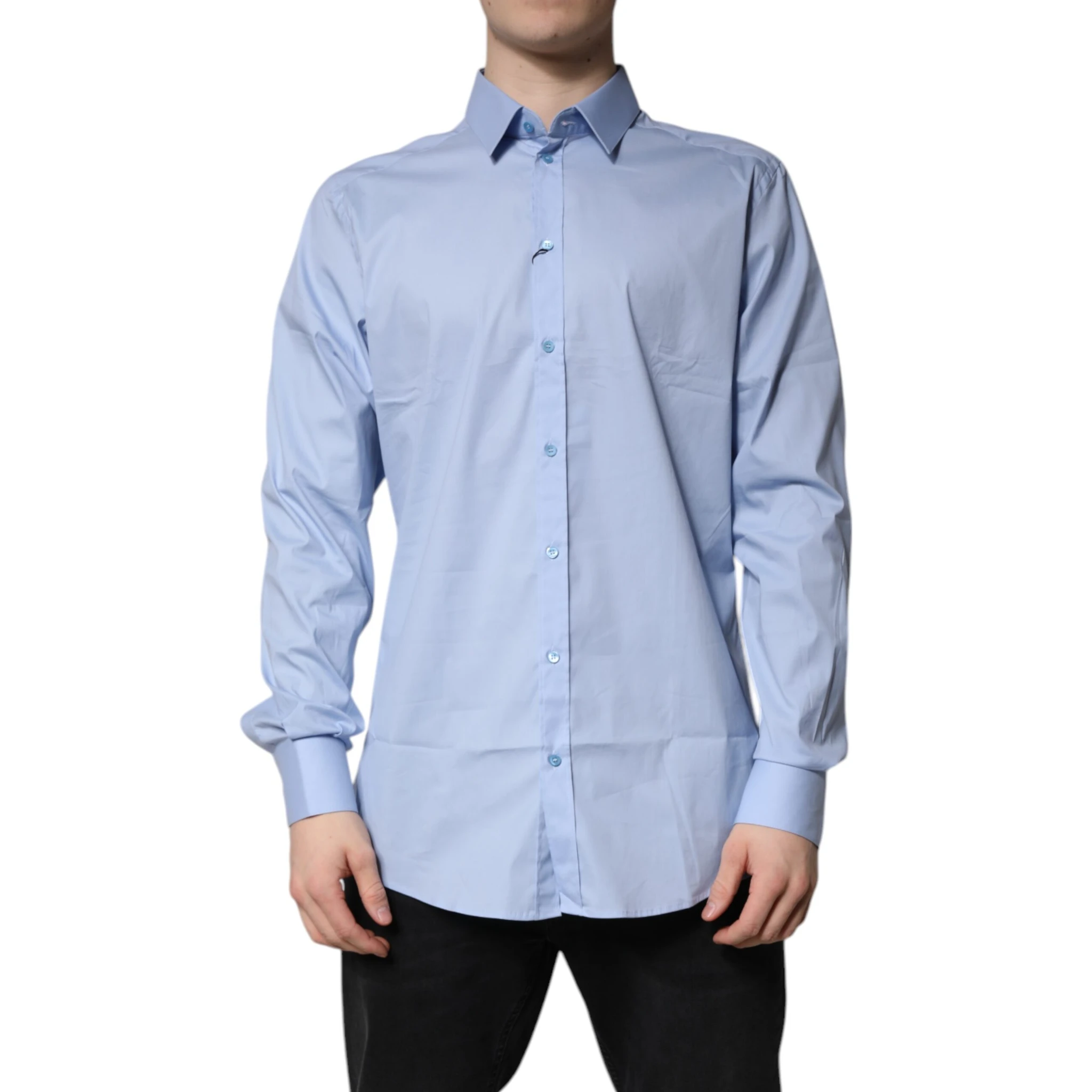 Light Blue Cotton GOLD Dress Formal Shirt