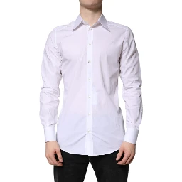 White Cotton GOLD Dress Formal Shirt