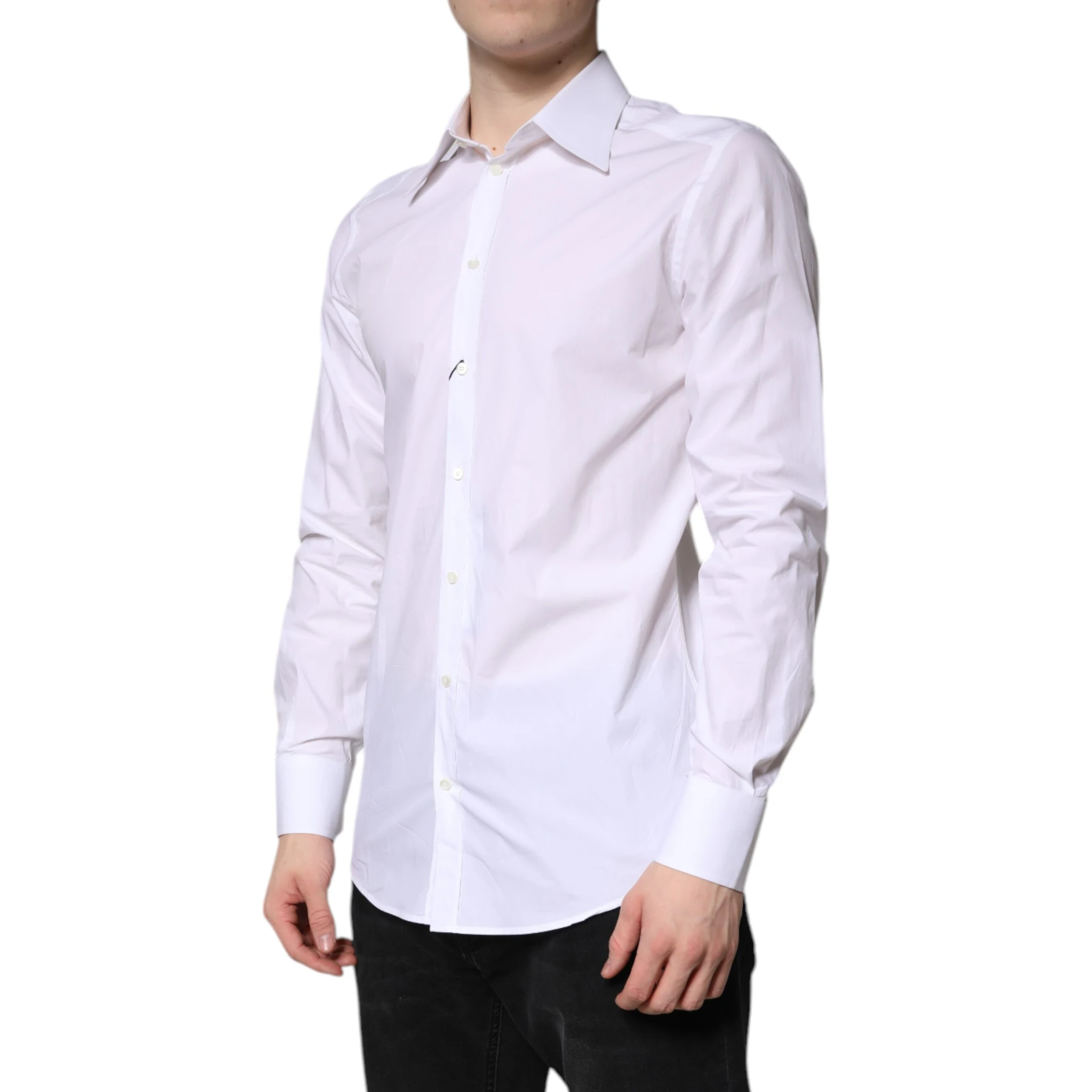 White Cotton GOLD Dress Formal Shirt
