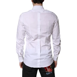 White Cotton GOLD Dress Formal Shirt