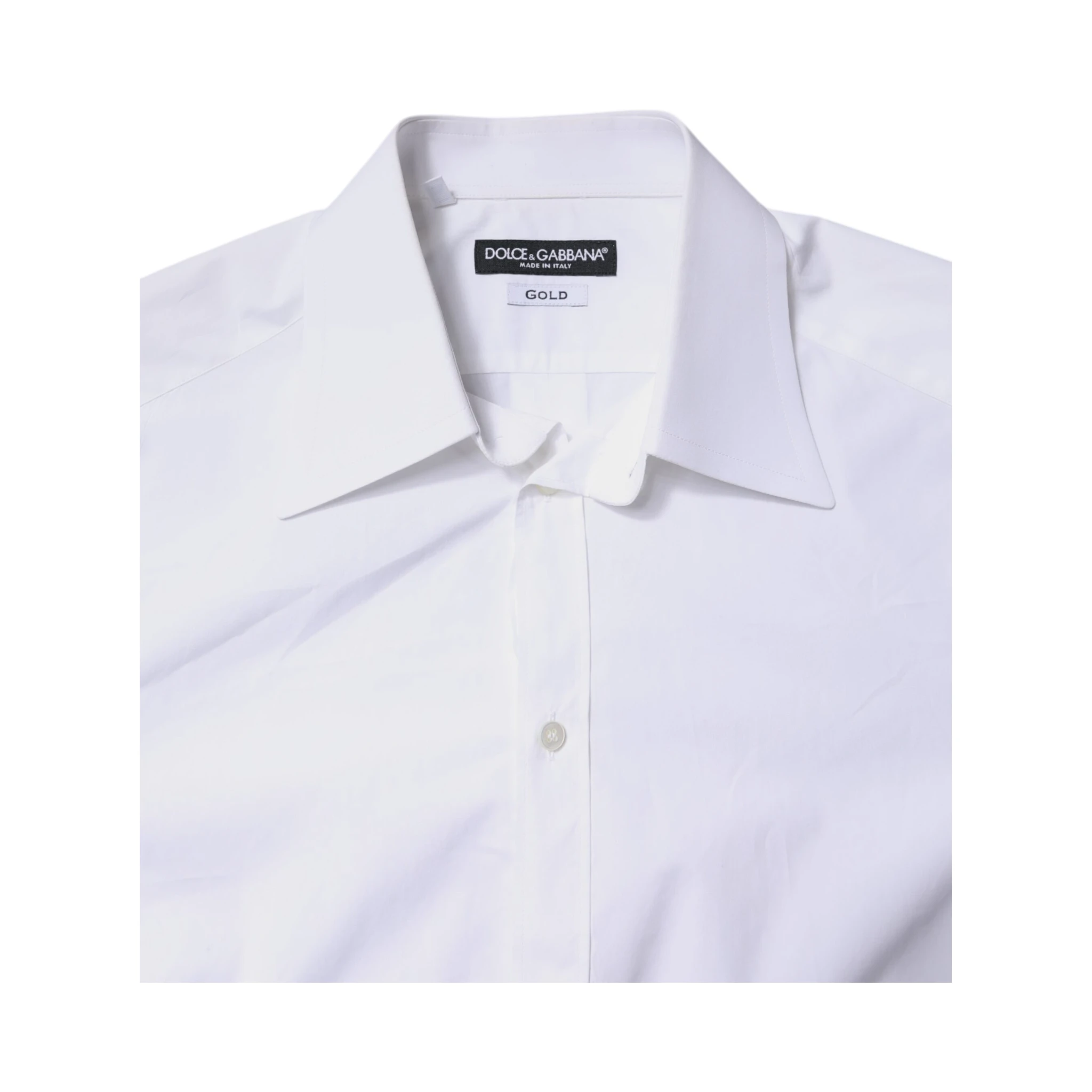 White Cotton GOLD Dress Formal Shirt