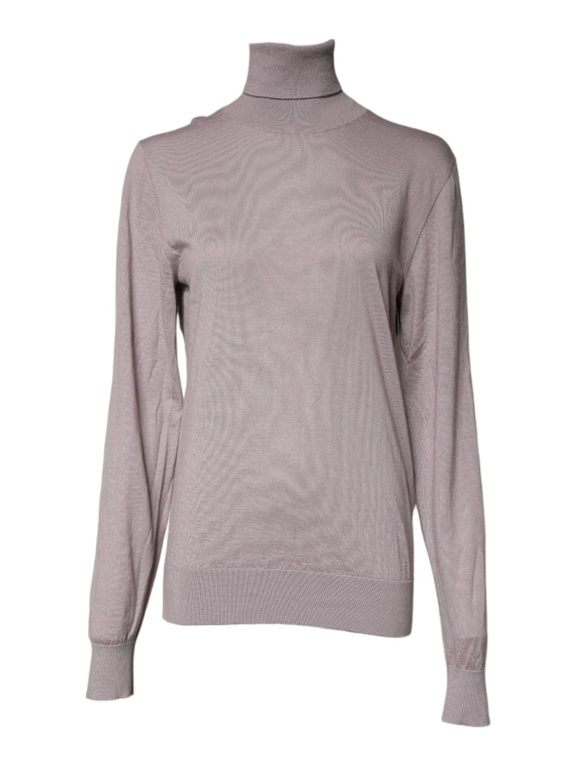 Brown Cashmere Turtleneck Pullover Sweater