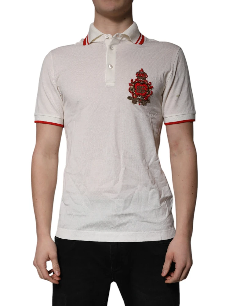 White Cotton Logo Collared Polo Men T-shirt alternative