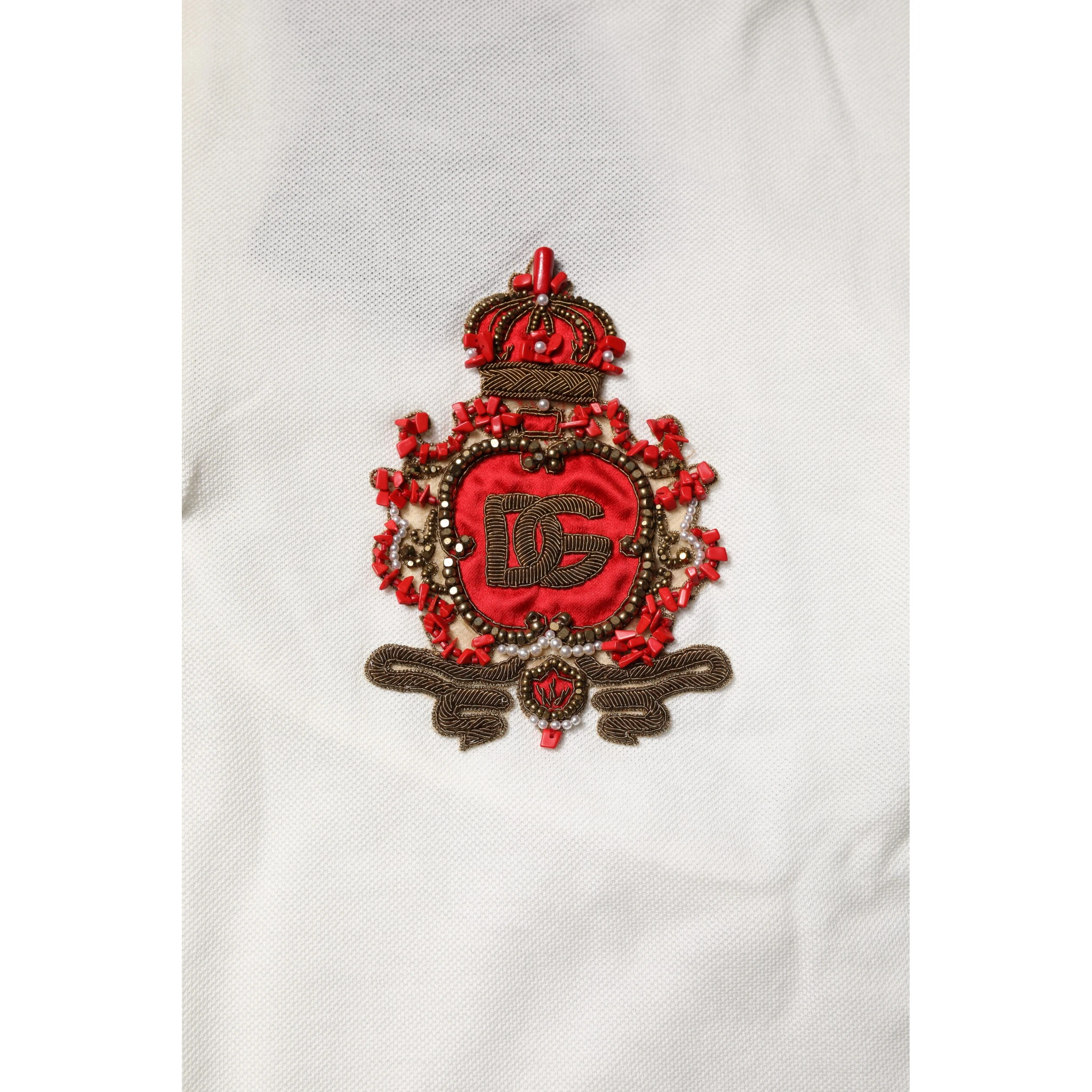 White Cotton Logo Collared Polo Men T-shirt