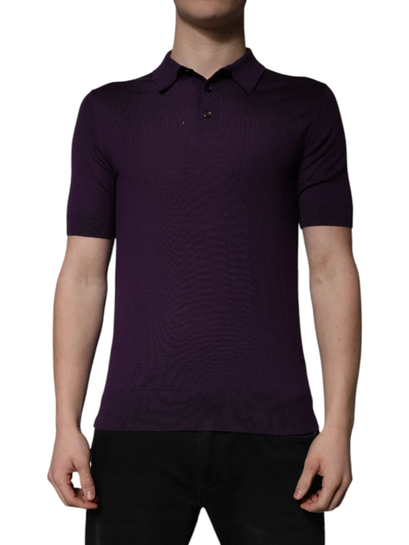 Violet Cashmere Collared Polo T-shirt