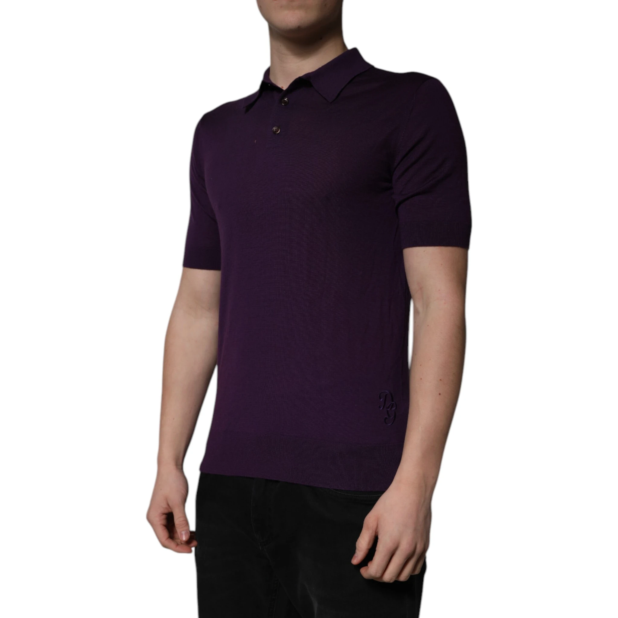 Violet Cashmere Collared Polo T-shirt