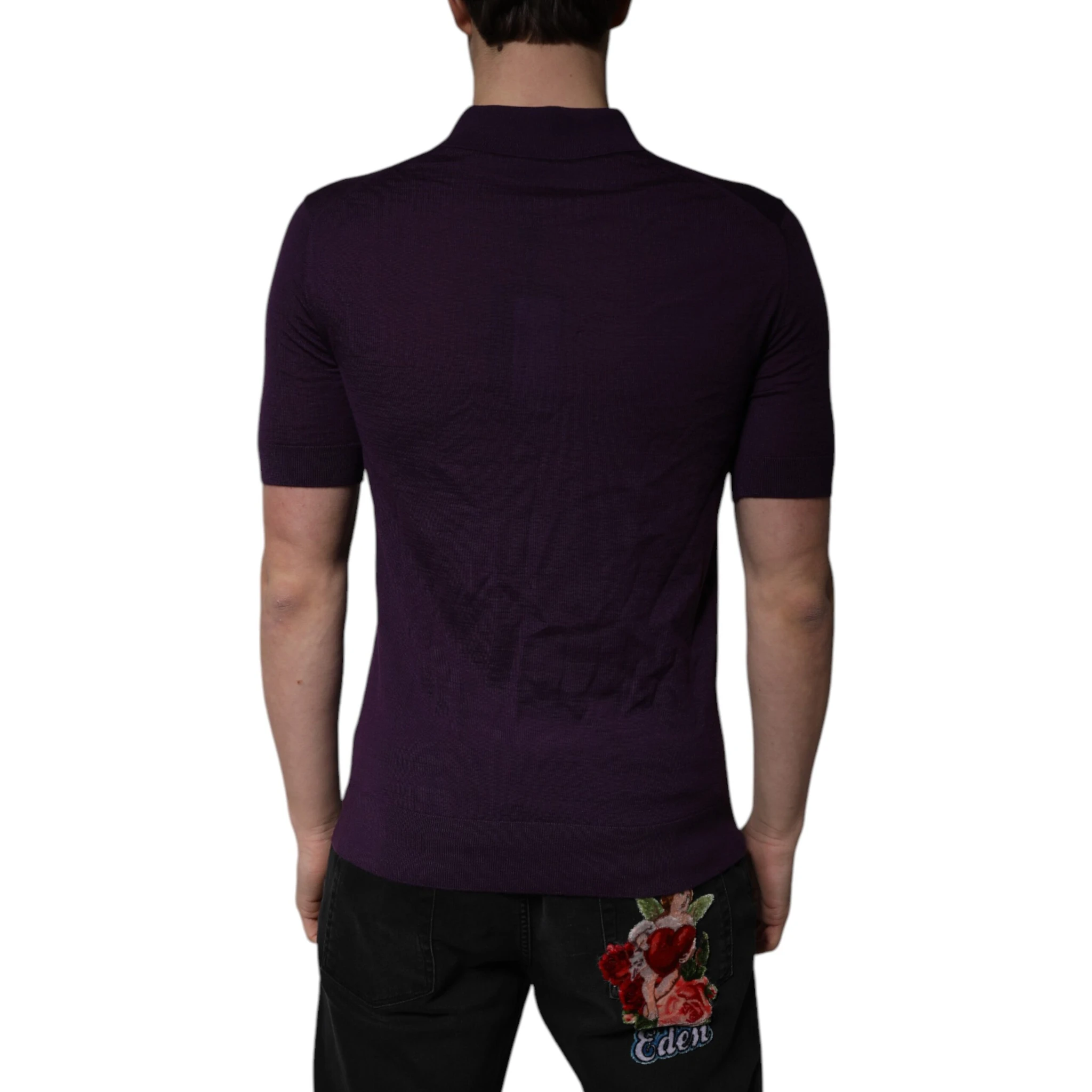 Violet Cashmere Collared Polo T-shirt