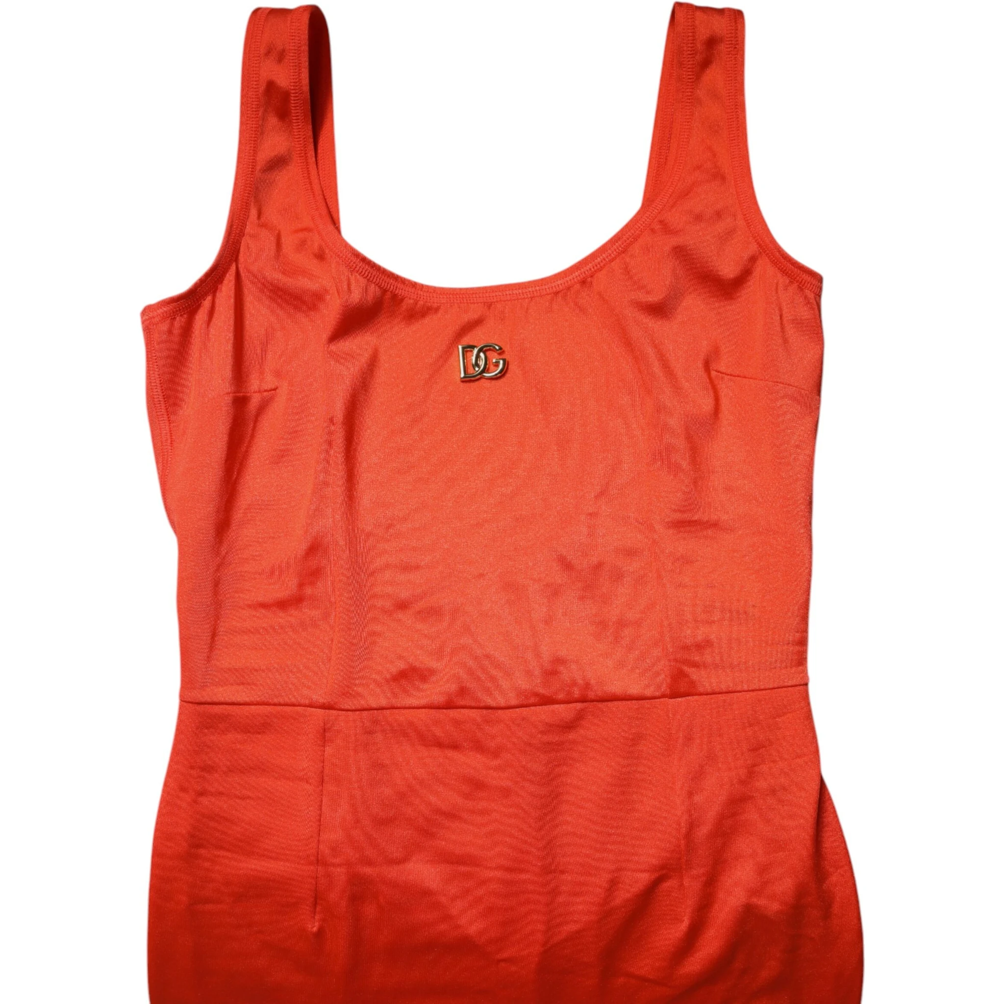 Orange Sleeveless Bodycon Jumpsuit Dress