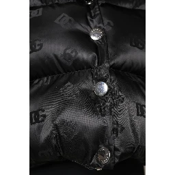 Black Padded Puffer Hooded Full Zip Cropped Jacket