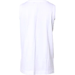 White Cotton Sleeveless Crew Neck T-shirt
