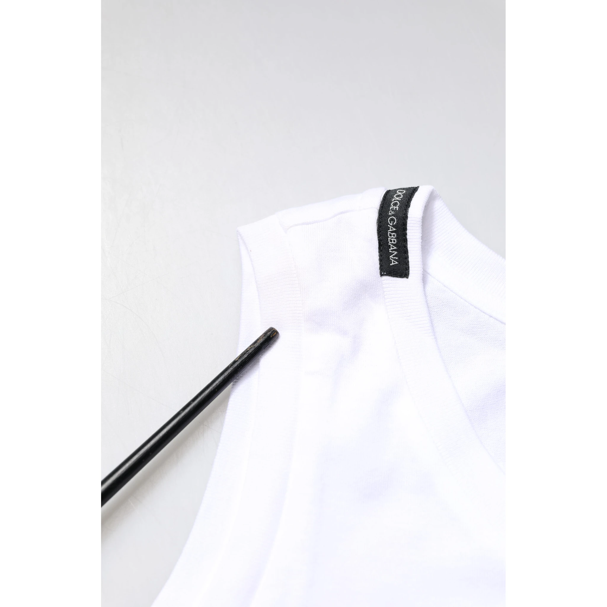 White Cotton Sleeveless Crew Neck T-shirt