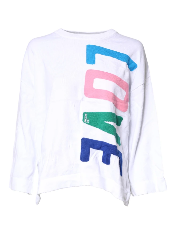 White Graphic Print Cotton Long Sleeves T-shirt alternative
