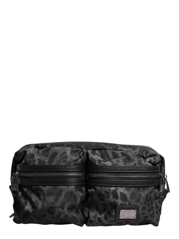 Black Gray Leopard DG Logo Belt Waist Fanny Pack Bag alternative