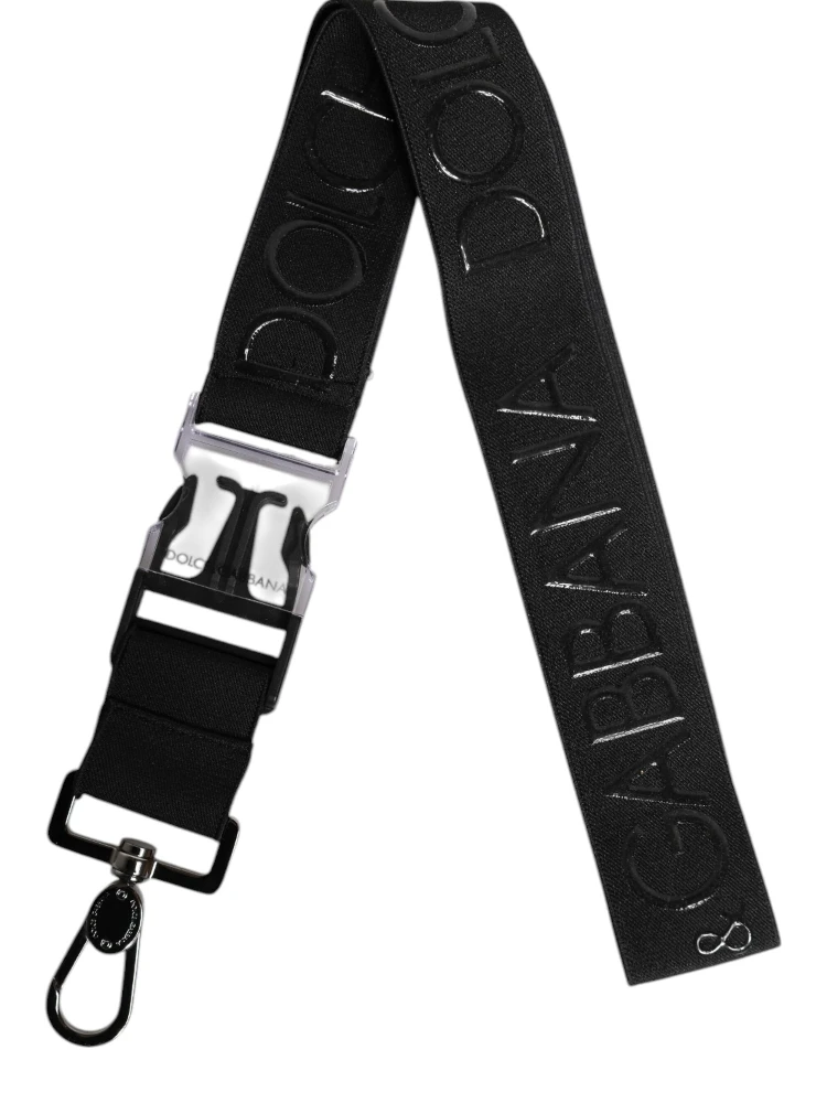 Black Stretch Polyester Rubberised DG Logo Keychain alternative