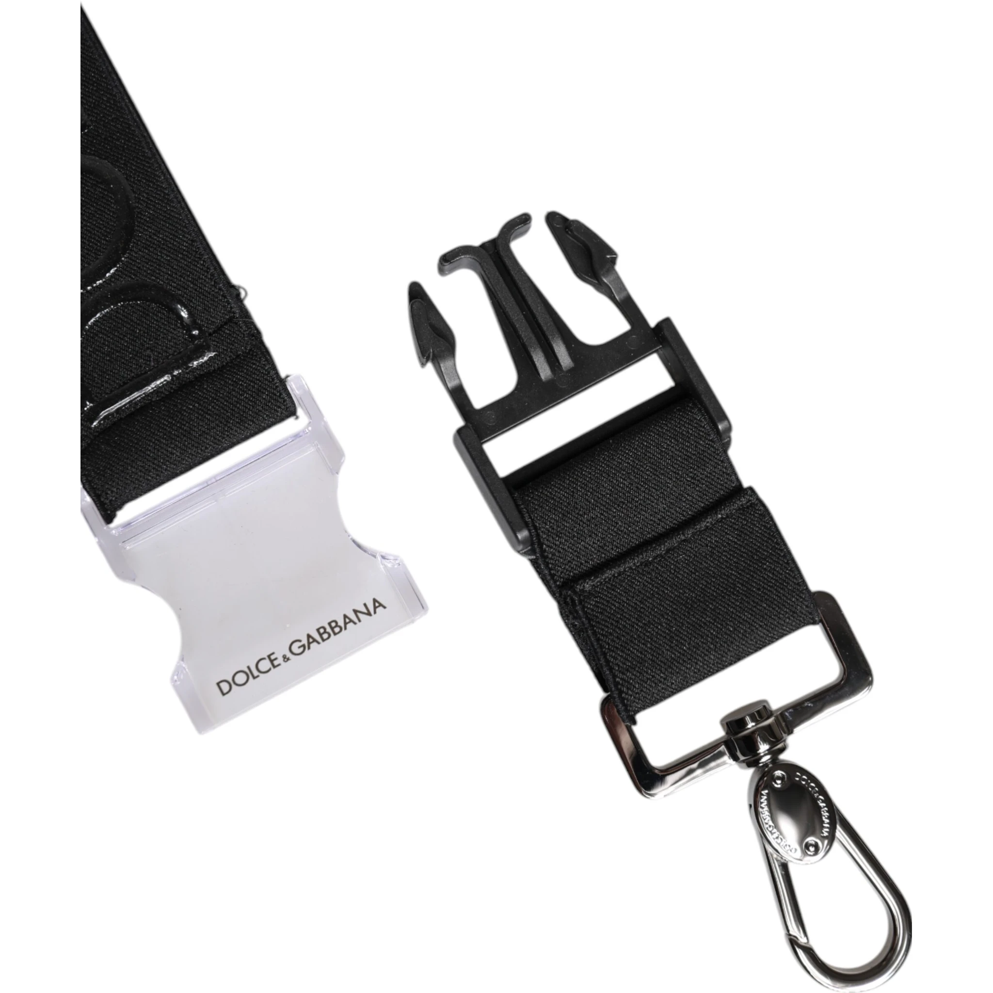 Black Stretch Polyester Rubberised DG Logo Keychain