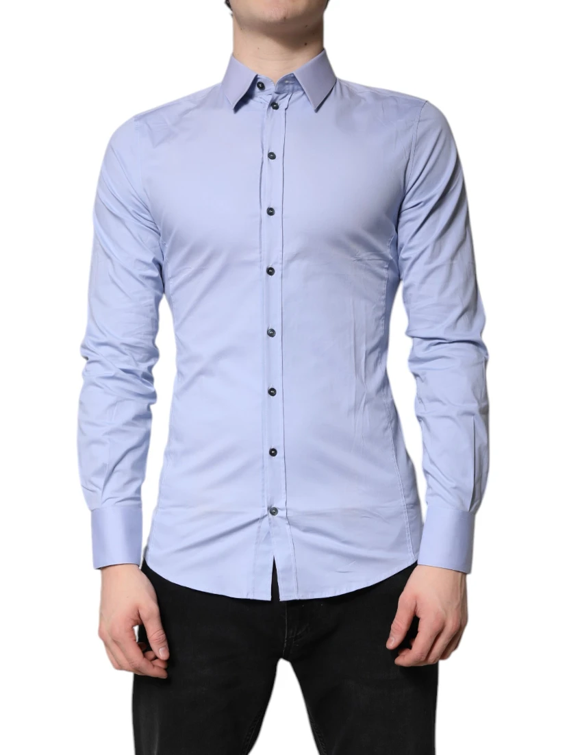 Light Blue Cotton SICILIA Dress Formal Shirt