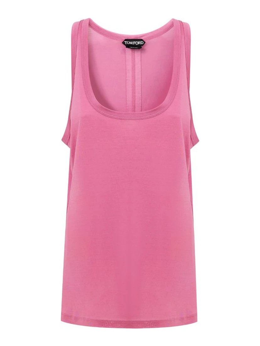 Pink Silk Tank Top