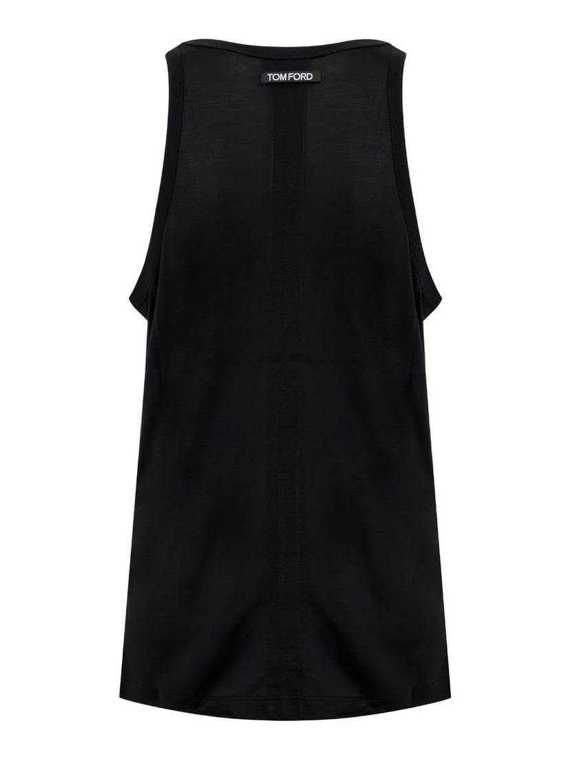 Black Silk Tank Top