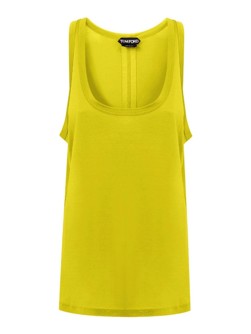Yellow Silk Tank Top