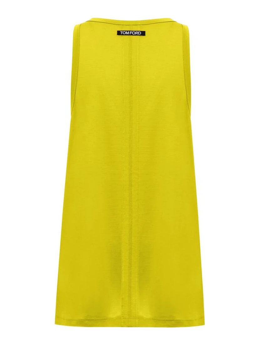 Yellow Silk Tank Top