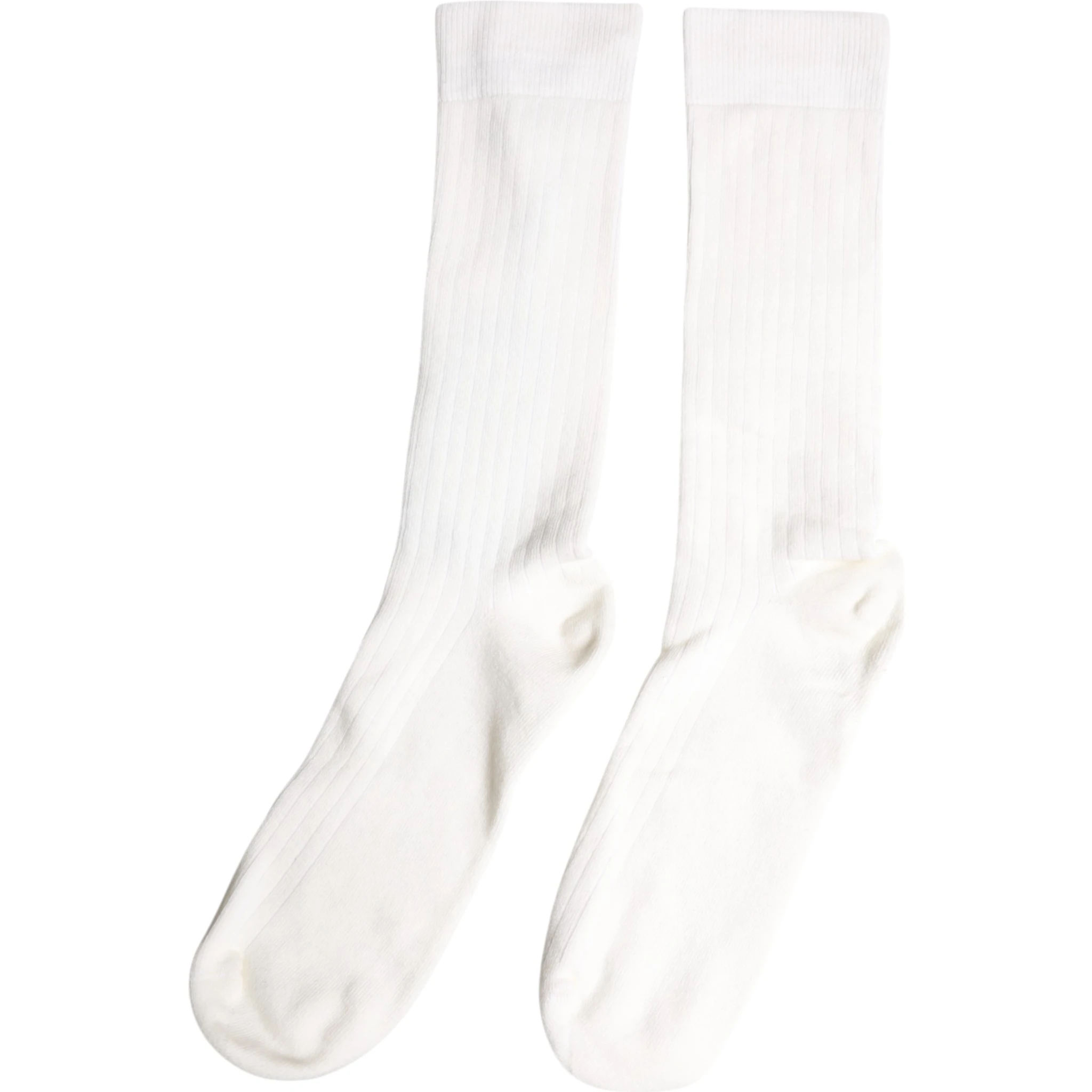 White Cotton Solid Mid Calf Men Socks