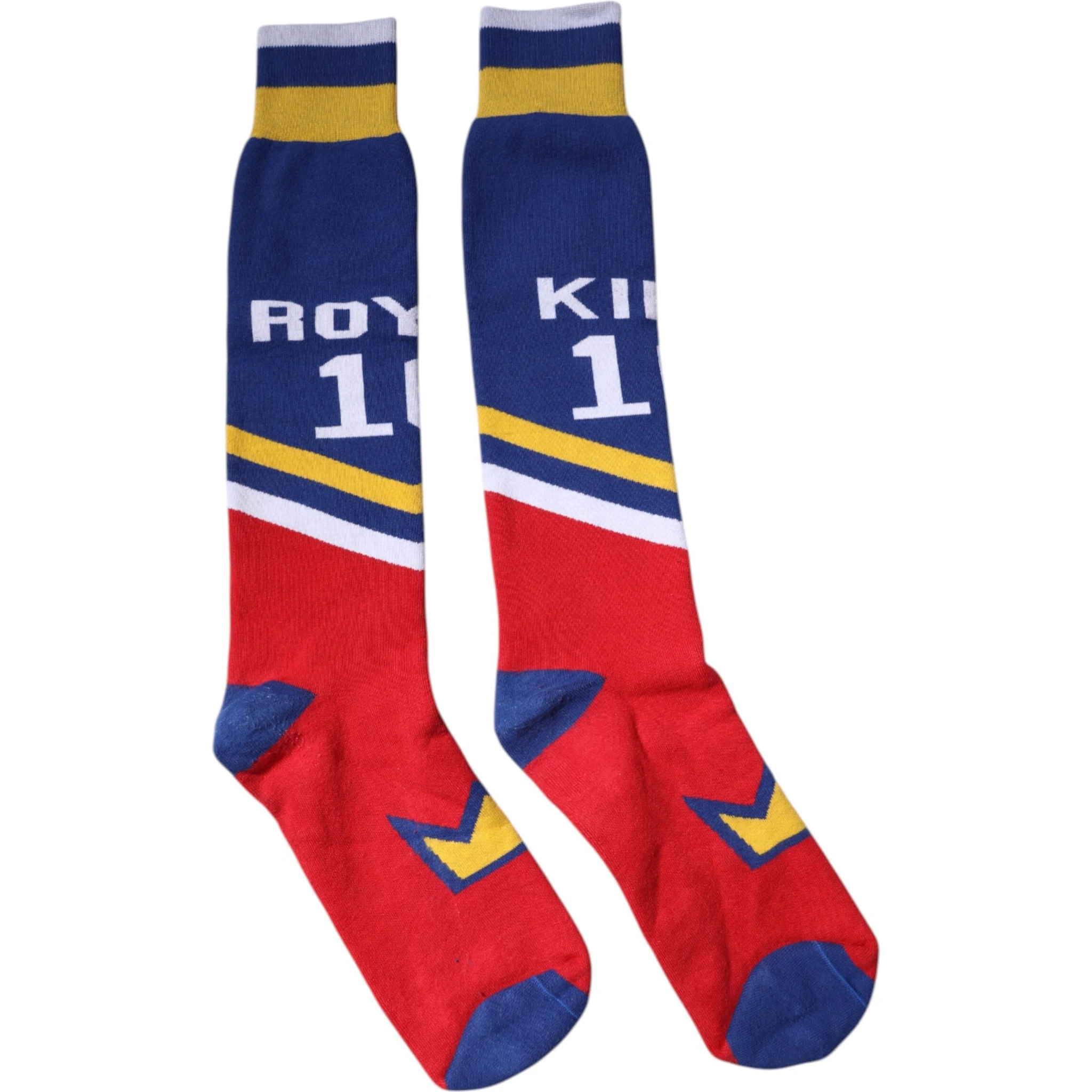 Multicolor Printed Cotton Over Calf Socks