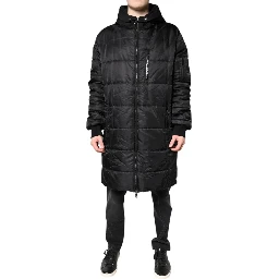 Black Hooded Parka Winter Men Coat Jacket