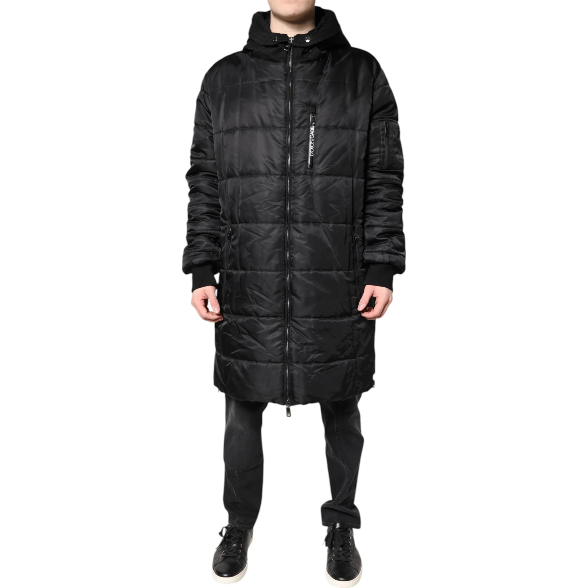 Black Hooded Parka Winter Men Coat Jacket