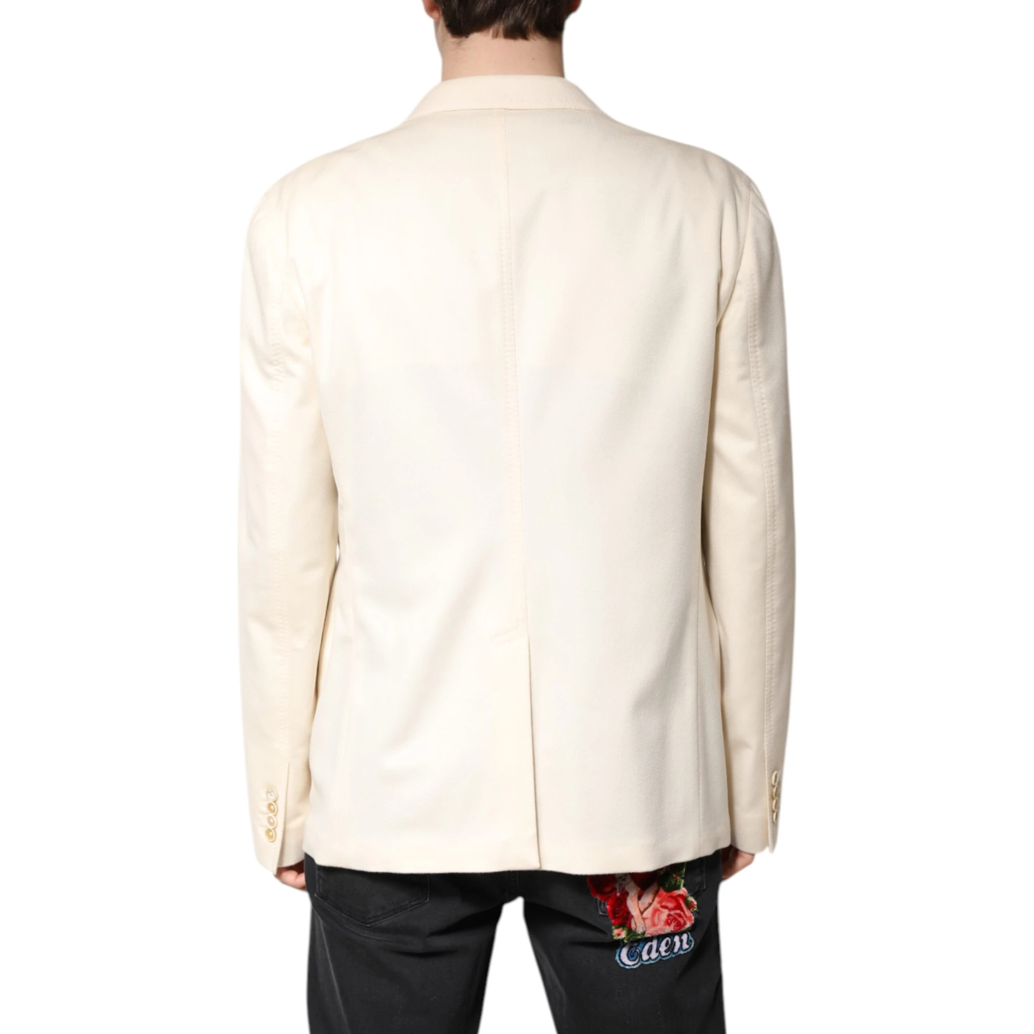 Beige Cashmere Double Breasted Coat Blazer