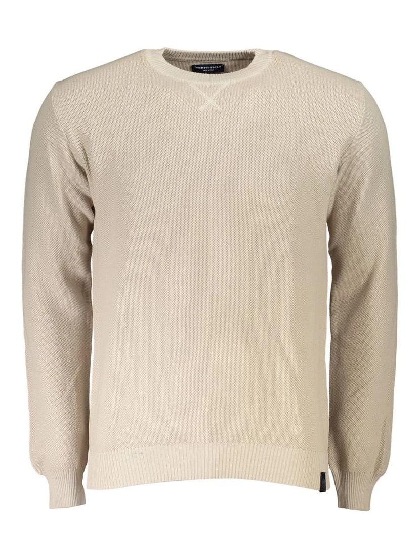 Beige Cotton Men Sweater In Neutral
