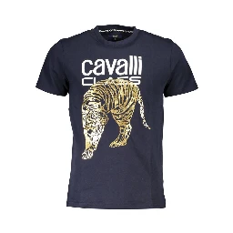 Blue Cotton Men T-Shirt