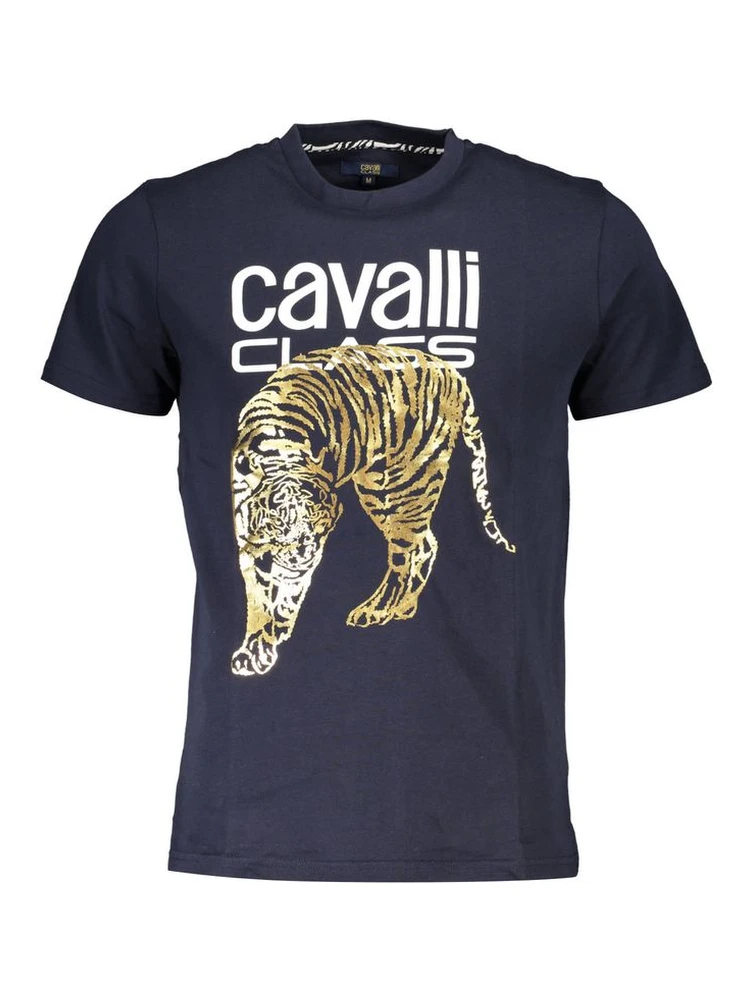 Blue Cotton Men T-Shirt