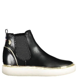 Black polyester women's ankle boot