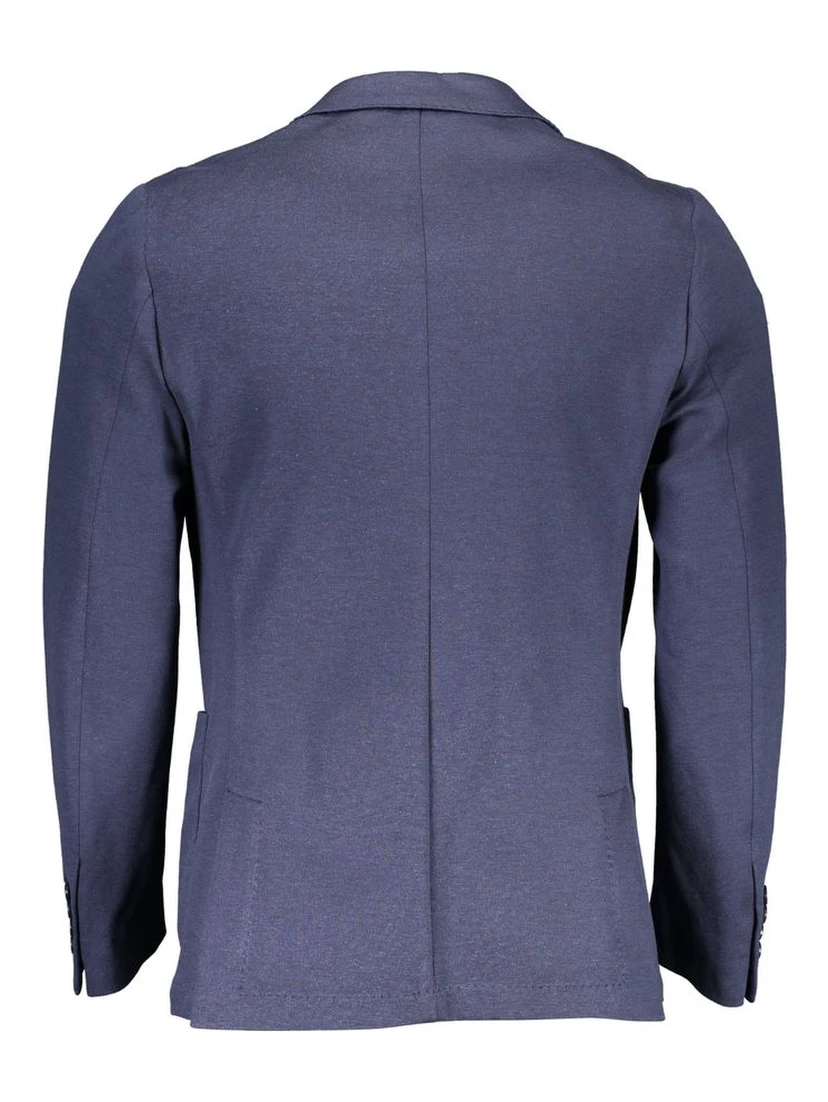 Blue Cotton Men Jacket
