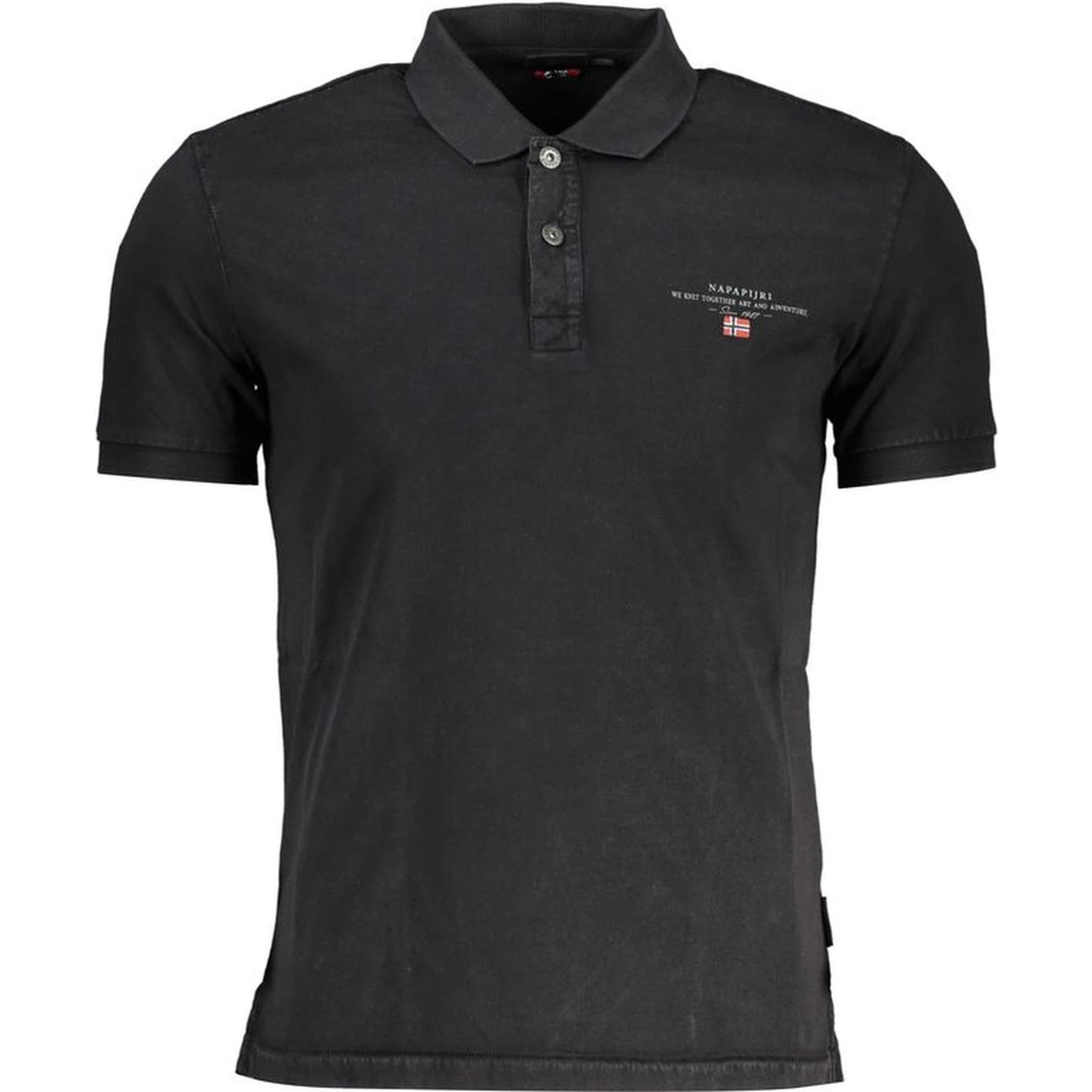 Black Cotton Men Polo Shirt