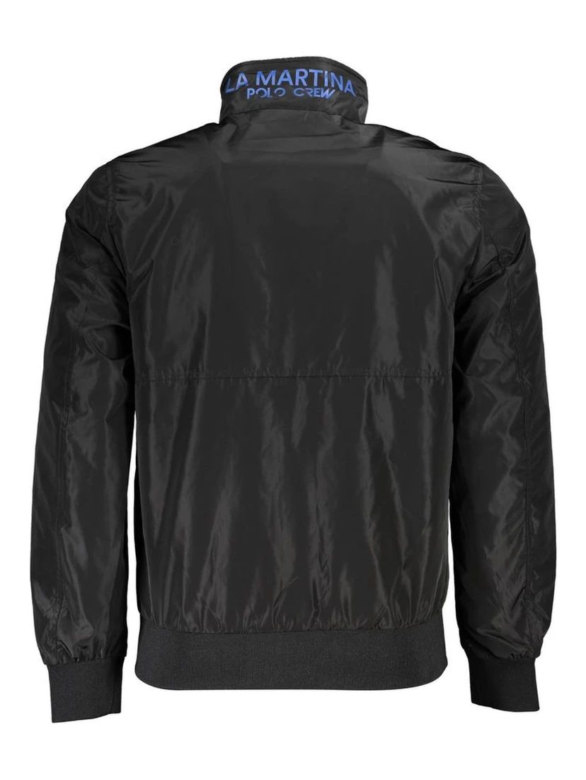 Black Polyester Men Jacket