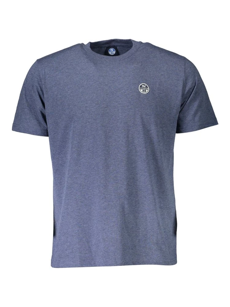 Blue Cotton Men T-Shirt