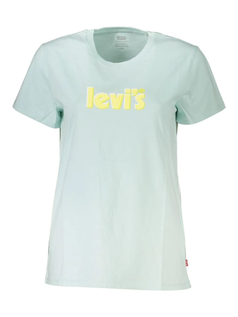 Blue Cotton Women T-Shirt