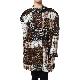 Multicolor Patchwork Button Down Jacket