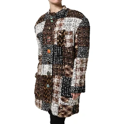 Multicolor Patchwork Button Down Jacket